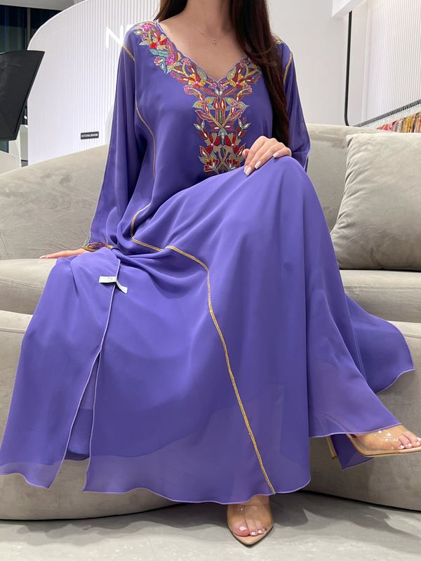 Chiffon M5awar embroidery